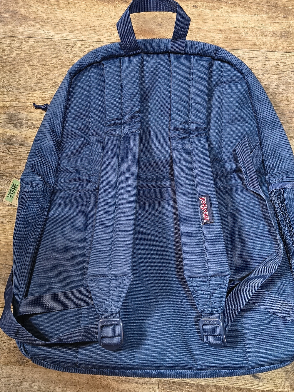 Jansport Navy Corduroy Backpack with Front Pocket - Picture 2 of 2
